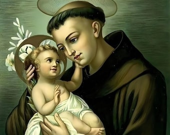Vintage Saint Anthony of Padua & Holy Child Image (2 Restored Digital Images)
