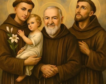 Saint Anthony, Holy Child, and Franciscan Saints Illustration (Digital Download)