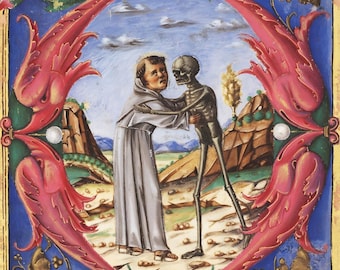 Sister death Saint Francis Assisi Transit Set of 2 Digitalized Restored Italian Printable wall art