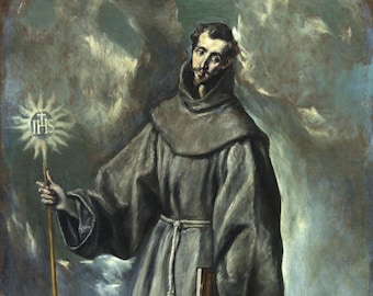 Saint Francis El Greco Set 4 Kunstdruck Religiöses Dekor (Restaurierte digitale Bilder)