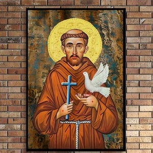 Saint Francis Vector Art, Catholic Digital Design (Pack 2) image 1