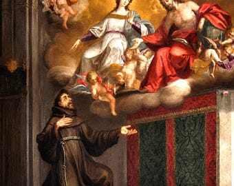 Saint Agnes of Assisi Painting, Set 4 Agnes Prague Miracle Portiuncula Art Print (Restored Digital Images)