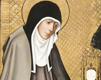 Saint Clare Assisi Medieval set 3 Printable Wall Art Elegant catholic poster print