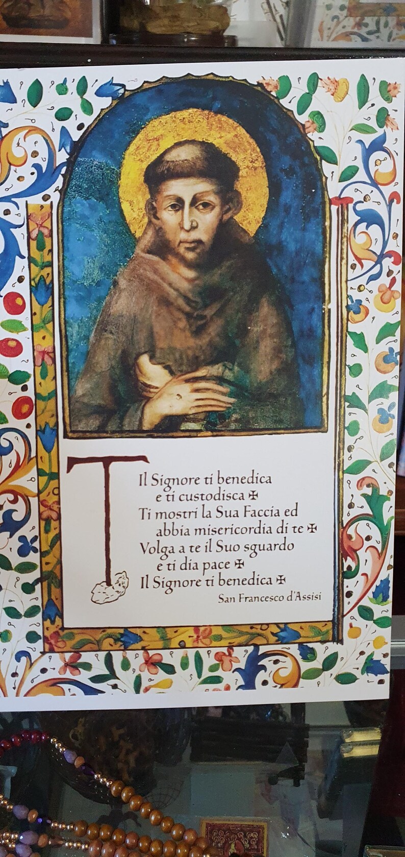 Der Heilige Franziskus Segen Druck Einfaches Gebet: Italienische Franziskaner Kunst (28 × 19 cm) Bild 2