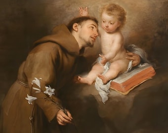 Saint Anthony Padua Italian Catholic Set 5 (digital restored art)