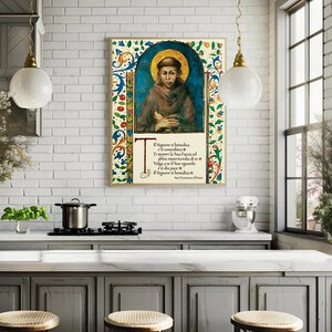 Der Heilige Franziskus Segen Druck Einfaches Gebet: Italienische Franziskaner Kunst (28 × 19 cm) Bild 5