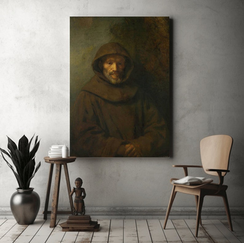 Image Franciscan Friar Rembrandt Classic Italian Painting Wall Art ...
