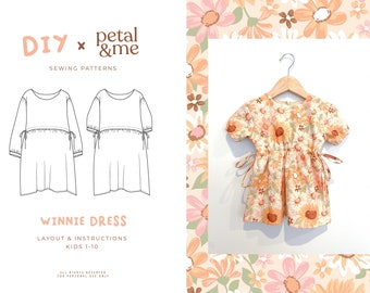 Kids Winnie Dress Beginner Sewing Pattern  PDF
