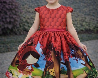 Vestido rojo de lujo de Caperucita Roja