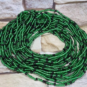 Green and black waist beads, ghana beads, gift for sister,mum, friend, nigerian waist beads.