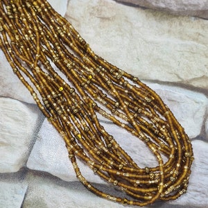 Wram brown frosted waist beads, ghana beads, gift for sister,mum, friend, nigerian waist beads.