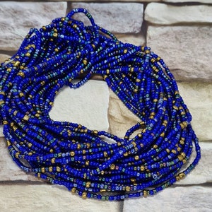 Mix blue waist beads, ghana beads, gift for sister,mum, friend, nigerian waist beads.