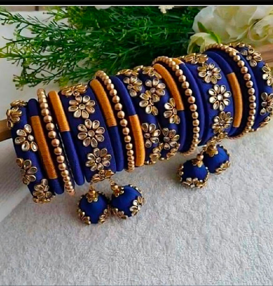 Designs of silk thread bangles best sale