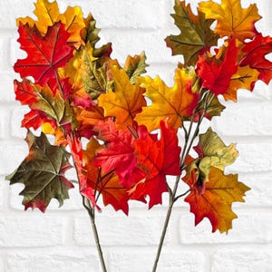 Fall Stems : Colorful Maple Leafy  Stem for Fall Decorations