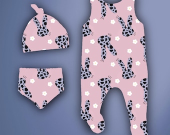 Descarga de papel digital con patrón sin costuras de Pascua, archivo PNG con estampado de vaca