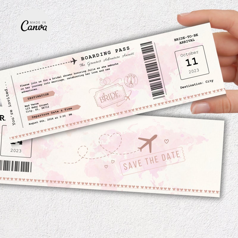 Plane Ticket Invitation - Etsy