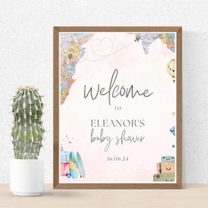 Adventure Awaits Welcome Sign, A New Adventure Awaits Baby Shower Template, Travel Baby Shower Welcome Sign, New Journey Baby Shower