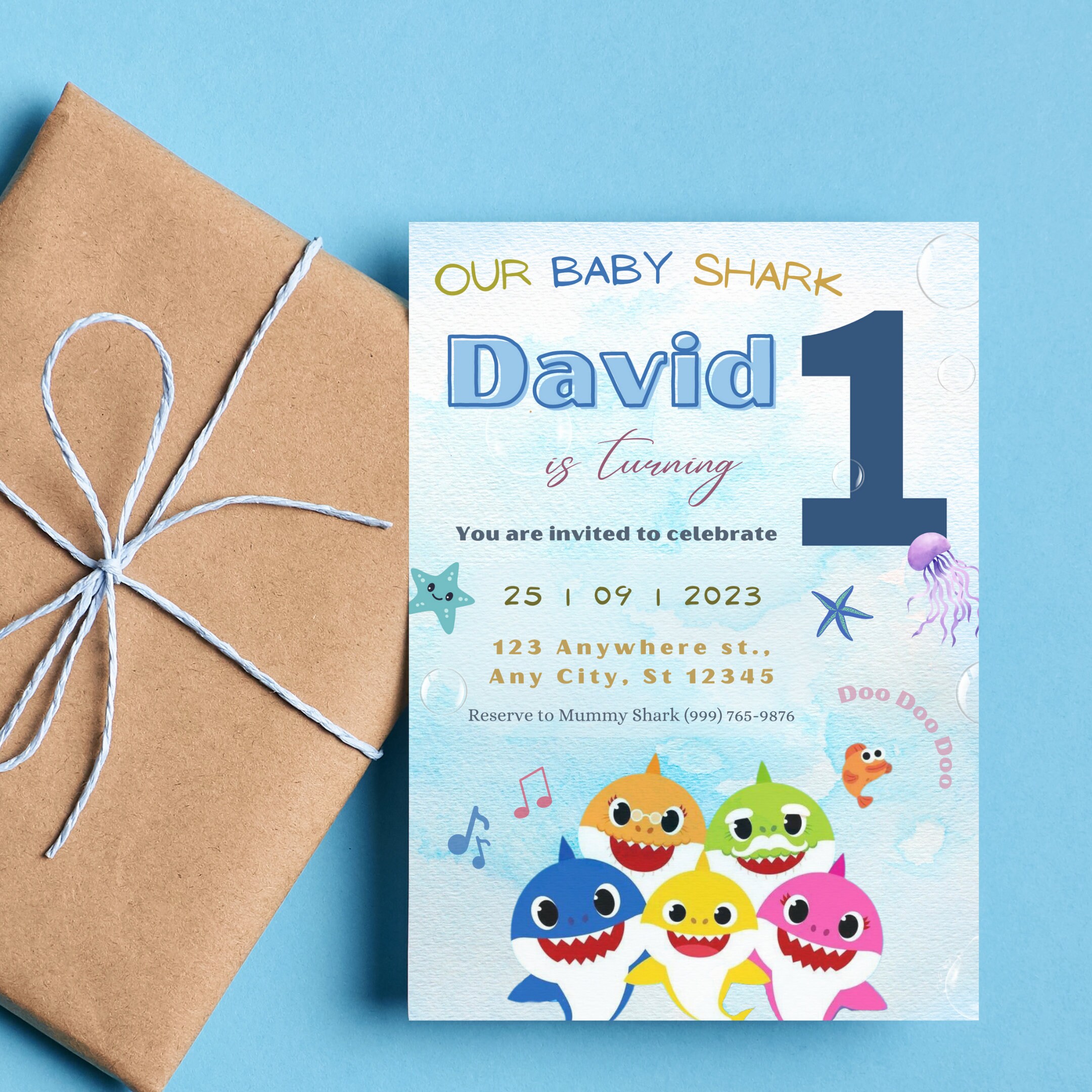 Baby Shark Birthday Invitations Digital Download Template Printable ...