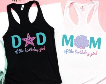 Mermaid Family Birthday Tank Top , Custom Mermaid Party Tank,Matching Family Birthday Tanks,Birthday Girl Matching Shirts,Mermaid Squad Tank