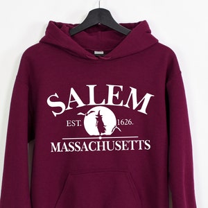 Salem Massachusetts Sweatshirt, Halloween Sweatshirt, Funny est 1626 Crewneck Hoodie Witches Pullover Hooded Sweater, Funny Halloween Shirt