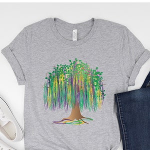Mardi Gras Tree Shirt, Watercolor Mardi Gras Bead Tree, Mardi Gras Carnival Tee, New Orleans, NOLA Shirt, Fat Tuesday Gift, Tree Lover Gift