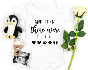 Faire-part de grossesse, et puis il y avait cinq body bébé, Body faire-part de naissance pour bébé®, Cadeau baby shower, Body bébé prochainement