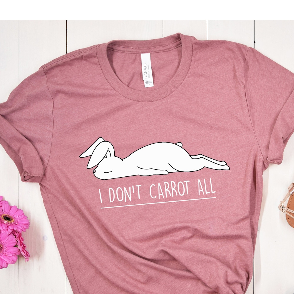 I Don'T Carrot All Shirt, I Don'T Care At All Tee, Soft Bunny Lover Shirt,Bun Mom Tee, Idgaf Shirt, Funny Bunny Shirt, Sleeping Rabbit Shirt