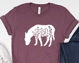 Camiseta de burro con flores, camiseta de burro, camiseta divertida de animales, regalo para ella, regalo para amantes de los burros, camiseta de animales impresionante, camiseta para amantes de los burros