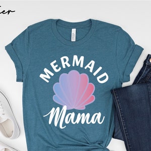 Mermaid Mama Shirt, Mermaid Mom Shirt, Mermaid Mommy T-Shirt, Custom Mermaid Party Outfit, Personalized Mermaid Party Tee, Mermaid Birthday