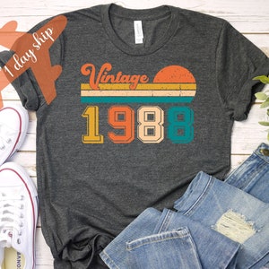 37th Birthday Shirt Vintage 1988 T Shirt 1988 Birthday Gift 37th Birthday Gift 37 Years Old Tee Limited Edition Legend Classic Bday 37th