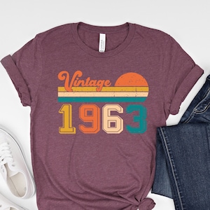 62nd Birthday Shirt, Vintage 1963 T Shirt 1963 Birthday Gift 62nd Birthday Gift 62 Years Old Tee Retro Sixty Two Happy Birthday Gift