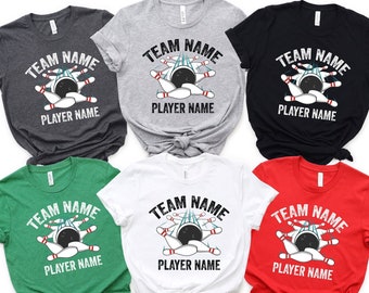 Custom Strike Bowling Shirt, Bowling Team Shirt, Personalized Bowling Tournament, Lucky Matching Tee, Bowling Squad Tshirt, Bowling Crew
