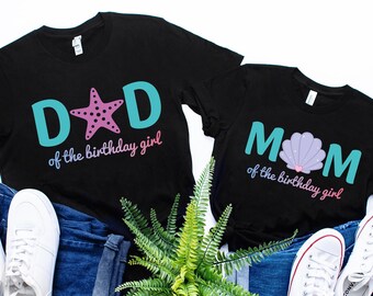 Mermaid Family Birthday Shirts, Custom Mermaid Party T-Shirts, Matching Family Birthday TShirts, Birthday Girl Matching Tees, Under The Sea