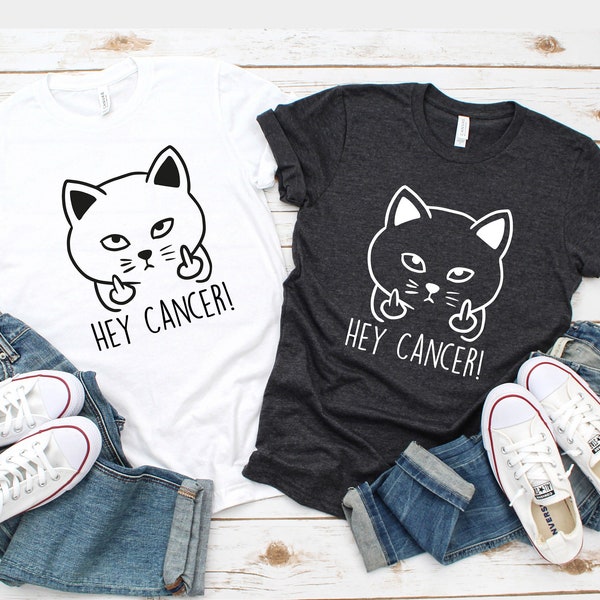 Hey Cancer F U, Funny Cancer Warrior Shirt, Cancer Patient Gift, Funny Chemo Gift, Unisex Cancer Sucks Chemo Therapy Shirt, Cancer Awareness