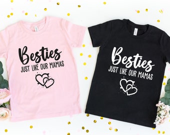 Besties Just Like Our Mamas Baby Romper®, Best Friend Outfits, BFF Rompers®, Best Friends Personalized Bodysuit, Newborn Gift, Baby Shower