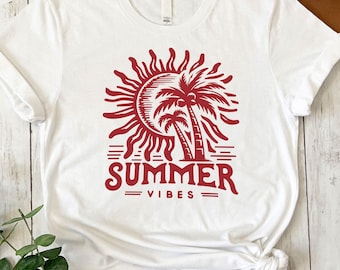 Retro Summer Vibes Shirt, Beach vibes Shirt, Summer Holiday T-Shirt, Summer break Shirts, Summer Vibes T-Shirts, Retro Summer Shirts