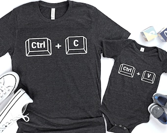 Copy Paste Shirt, Funny Fathers Day Matching Shirts, Ctrl C Ctrl V Shirt, Family Tee, Fathers Day Shirt, Fathers Day Gift, Father Son Shirts