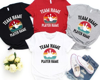 Custom Retro Bowling Shirt, Bowling Team Shirt, Personalized Bowling Shirt, Bowling Matching Tee, Bowling Squad Tshirt, Bowling Crew Shirts
