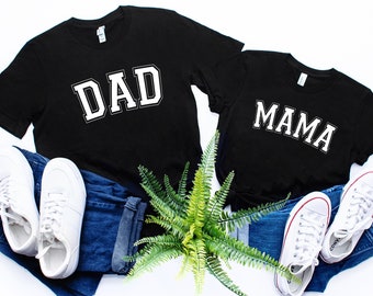 Mama Dad Couples Shirt, Gift for Dad, Gift for Mom, Dad to Be Gifts, Mom Dad Shirts, Pregnancy Reveal Tees, Matching Shirt