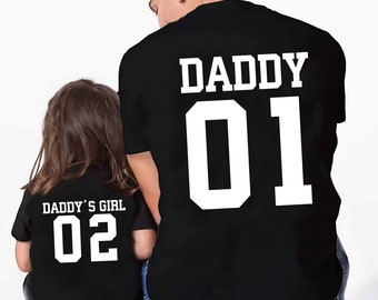 Father and Daughter Shirt with Names and Numbers, Father and daughter tshirts, Father to be gift, father and baby, Daddy & me Dad girl Tee