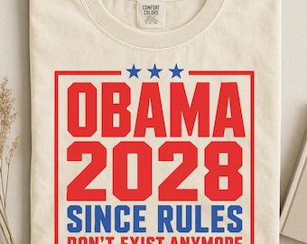 Comfort Colors® Funny Political Tee, Obama 2028 Retro Election Shirt, Parody Gift for Progressive Democrats, Liberal Humor