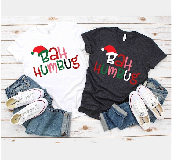 Bah Humbug Shirt, Funny Christmas Sayings Tshirt Ugly Xmas T-shirt for men Funny Gift Idea Present Holidays Men's Tacky Christmas Tee