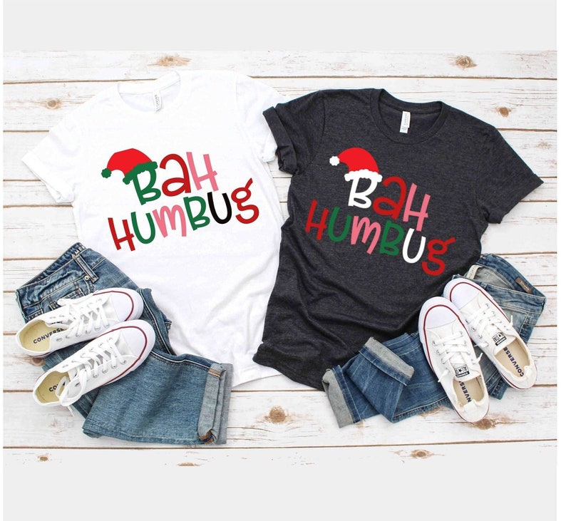 Bah Humbug Shirt, Funny Christmas Sayings Tshirt Ugly Xmas T-shirt for men Funny Gift Idea Present Holidays Men's Tacky Christmas Tee