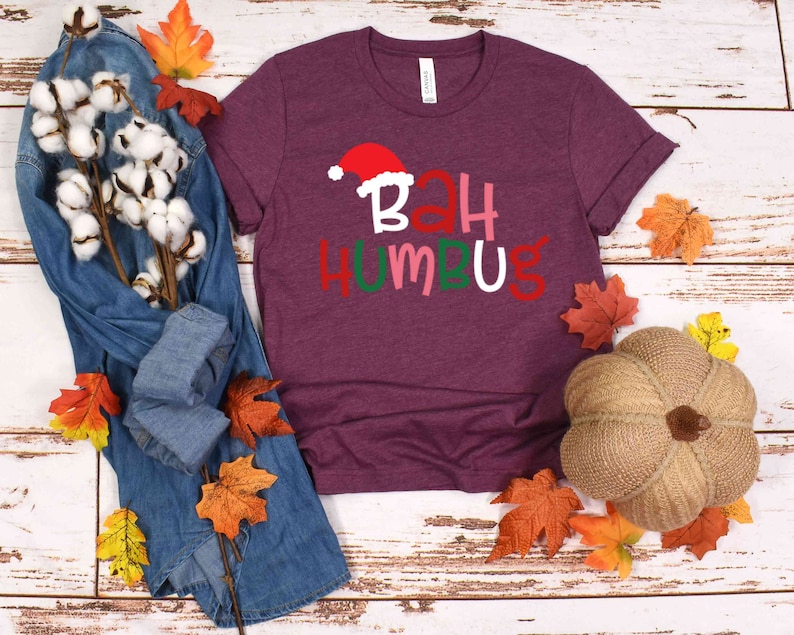 Bah Humbug Shirt, Funny Christmas Sayings Tshirt Ugly Xmas T-shirt for men Funny Gift Idea Present Holidays Men's Tacky Christmas Tee image 3