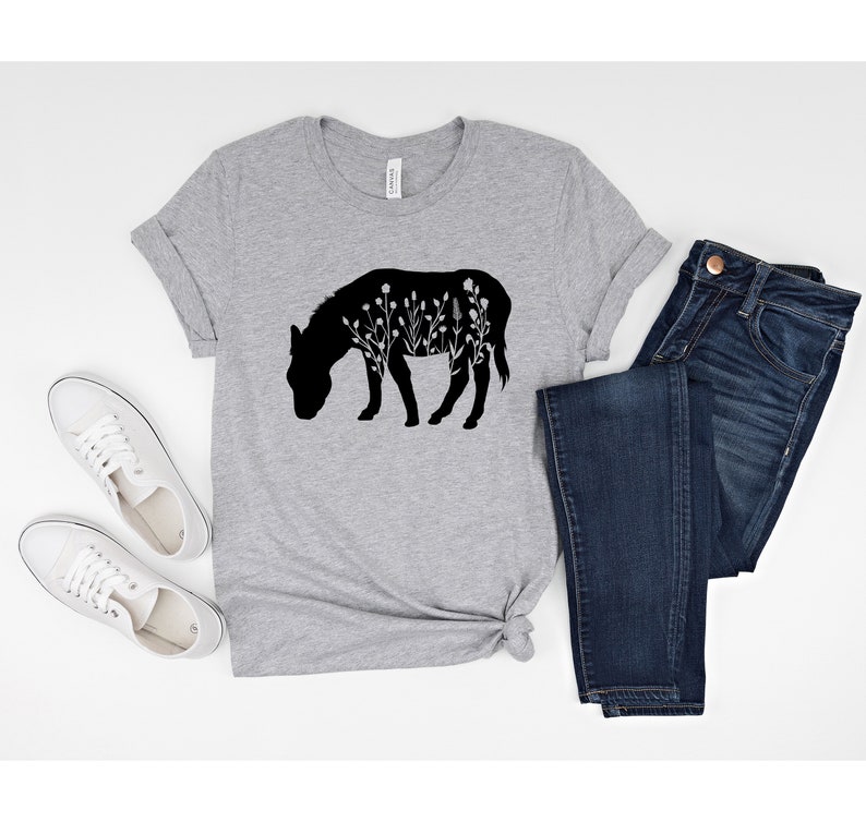 Floral Donkey Shirt, Donkey T shirt, Funny Animal T Shirt, Gift for Her, Gift for Donkey Lovers, Awesome Animal T shirt, Donkey Lover Tee image 3