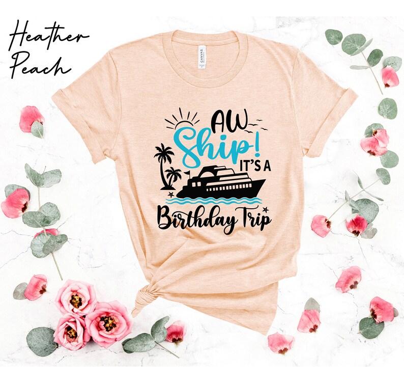 Custom Aw Ship It's A Birthday Trip Shirt, Birthday Party Shirt, Cruise Shirts, Birthday Cruise, Girls Trip T-Shirt, Birthday Trip,Girls Tee image 4