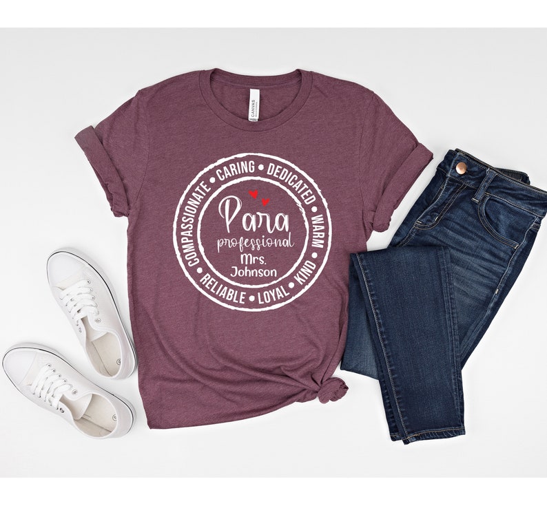 Paraprofessional Shirt, Personalized Para Name Shirt, Paraprofessional Tee, Para Life Gift for Para, Para Gifts, Cute Para Teacher T Shirt image 5