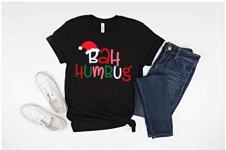 Bah Humbug Shirt, Funny Christmas Sayings Tshirt Ugly Xmas T-shirt for men Funny Gift Idea Present Holidays Men's Tacky Christmas Tee image 2