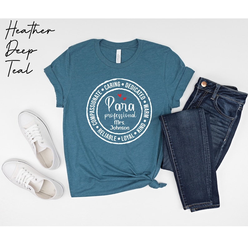 Paraprofessional Shirt, Personalized Para Name Shirt, Paraprofessional Tee, Para Life Gift for Para, Para Gifts, Cute Para Teacher T Shirt image 2