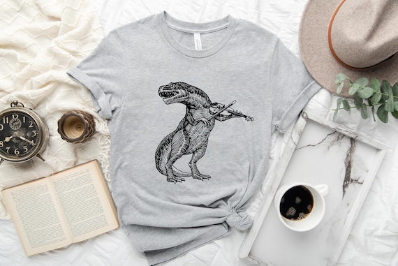 Dinosaur Playing Violin Shirt, Violin TShirt, Dinosaur Violin TShirt, Musician Dinosaur Shirt, Birthday Gift, Music Shirt, Fiddle Gifts Tee
